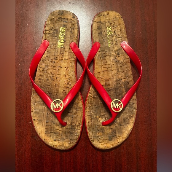 Michael Michael Kors red cork thong sandals. Size 11 Women - Picture 3 of 7